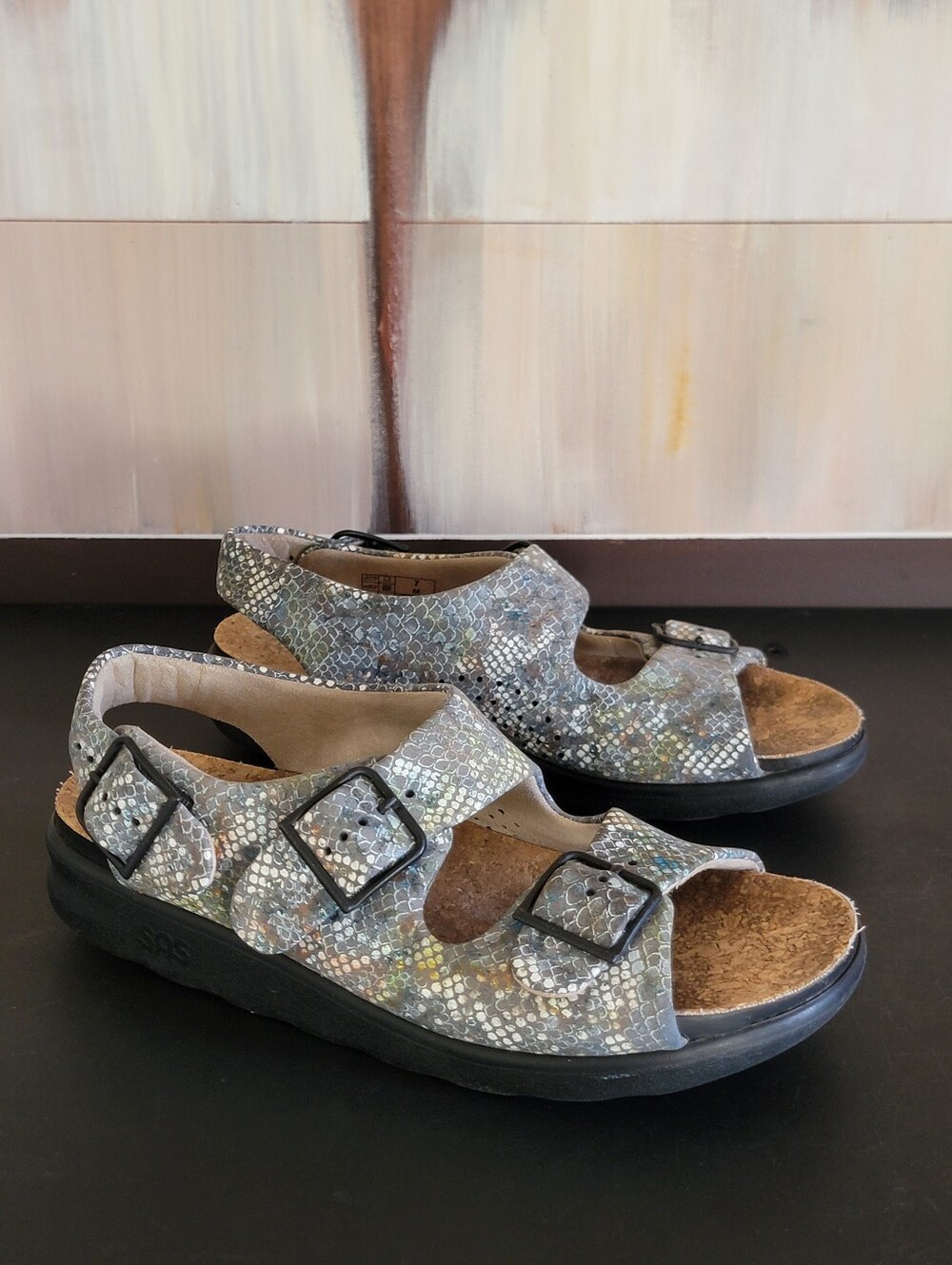 SAS Relaxed Womens Sandal Multi Snake Size 7 M
